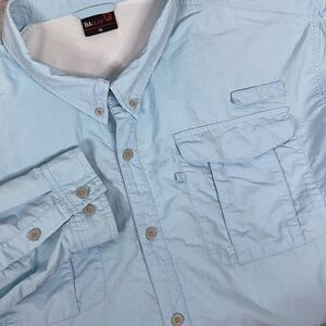 Baleaf Men's Long Sleeve Button Up Blue Performance Hiking Fishing XL‎ Shirt